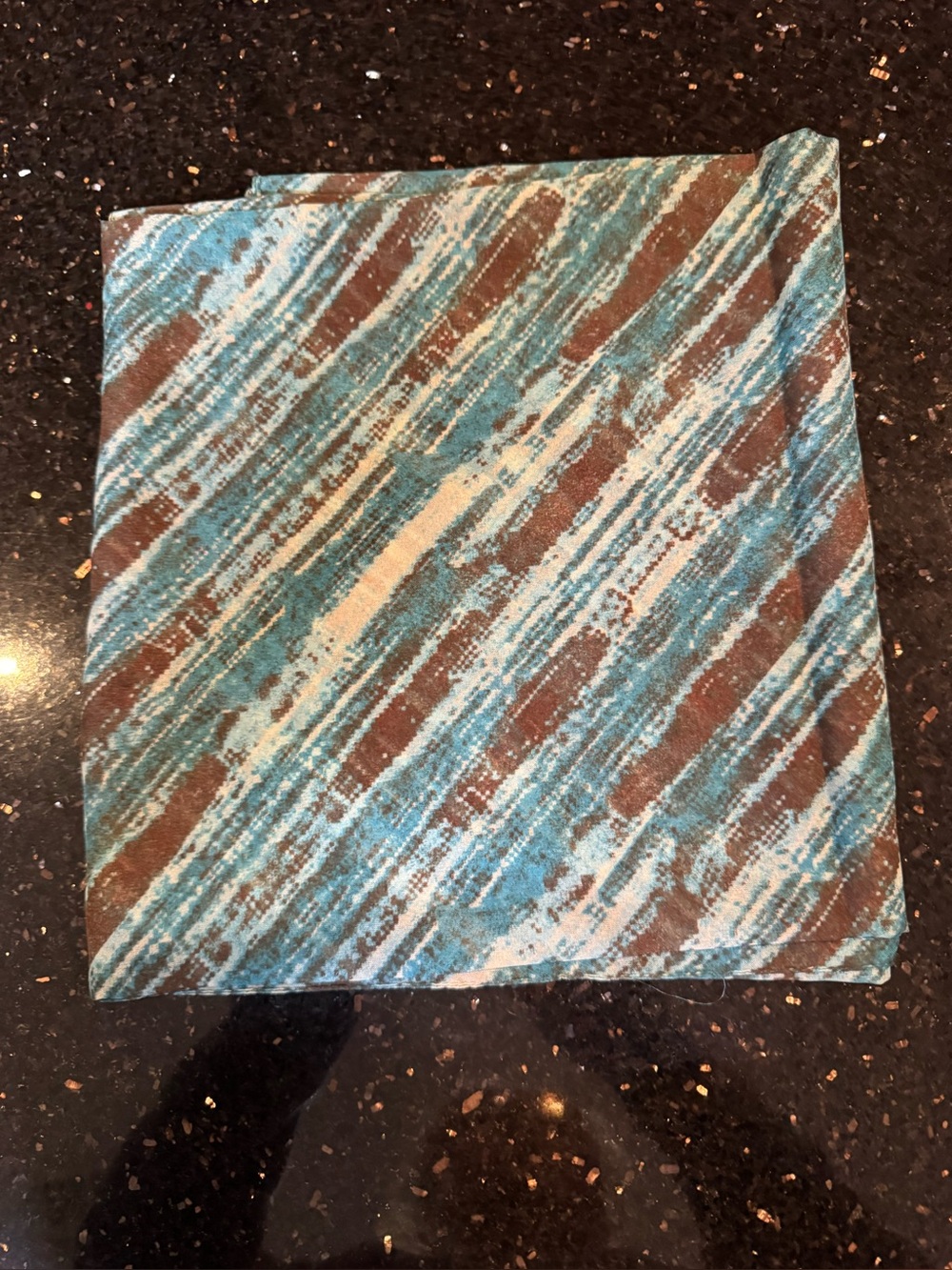 Square scarf, turquoise, and brown color